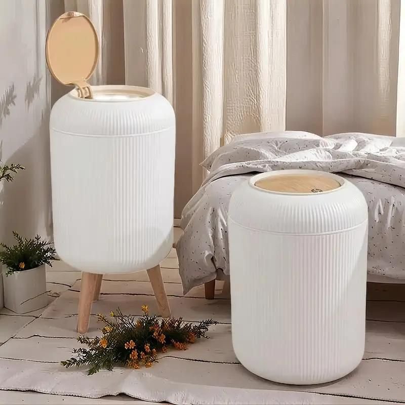 10 Litre Plastic Dustbin with Lid | Waste Basket for Home, Office & Bathroom | Durable Garbage Bin | Lightweight Trash Can | White
