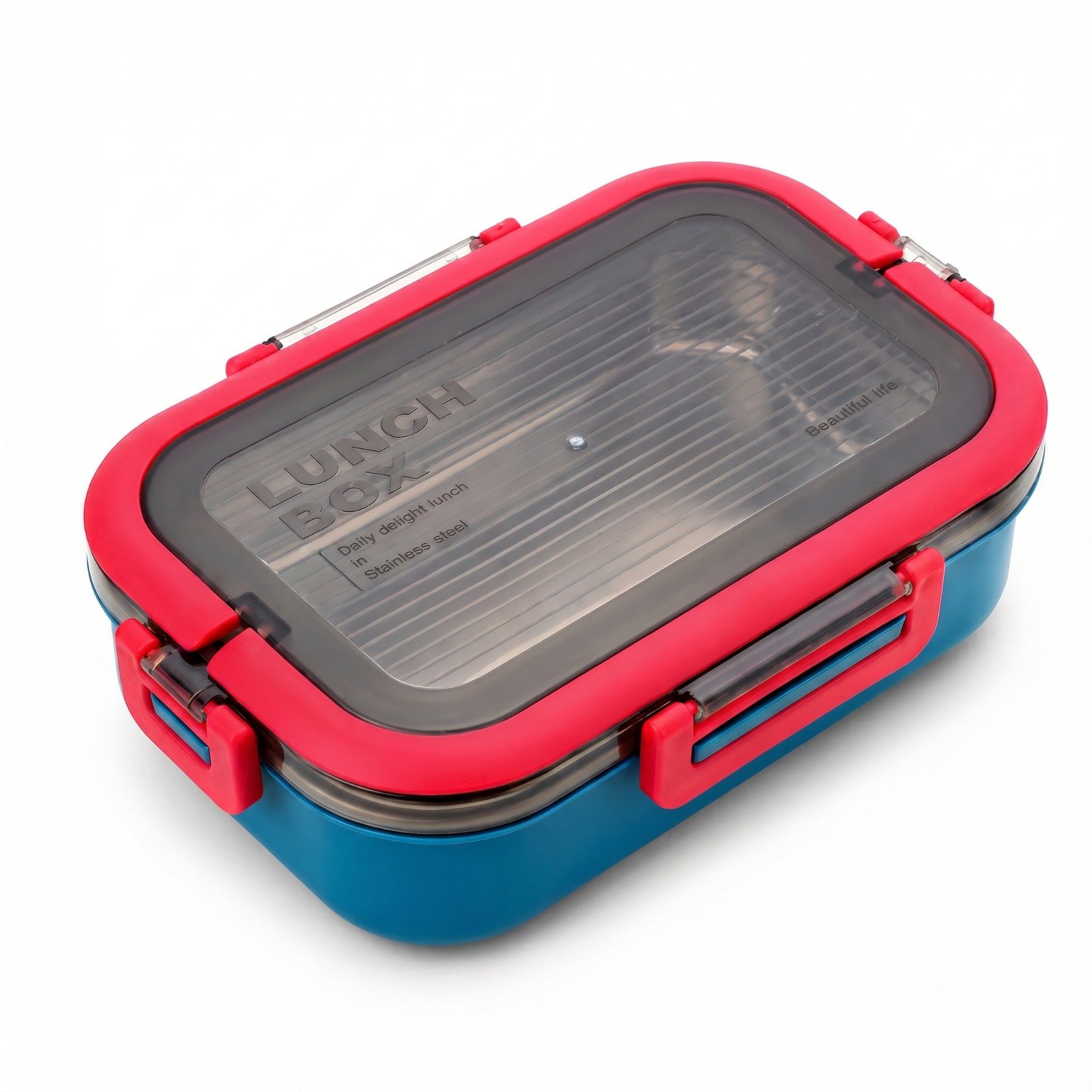 Stainless Steel Insulated Lunch Box with Secure Locking Lid & Carry Handle – Leak-Proof Food Container for School, Office, Travel & Picnic – 550 + 200 ml