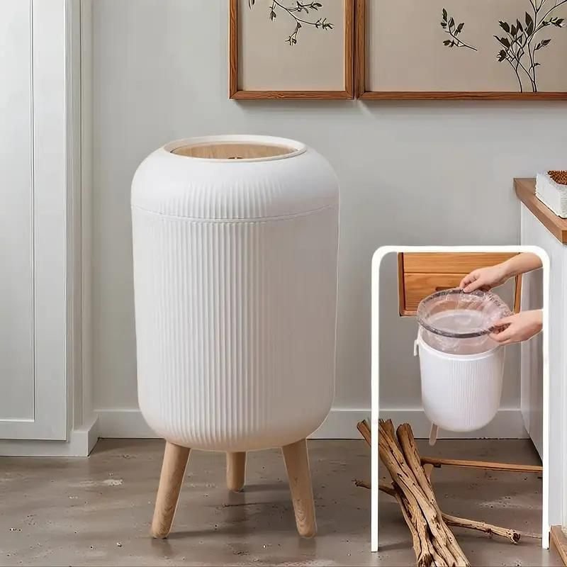 10 Litre Plastic Dustbin with Lid | Waste Basket for Home, Office & Bathroom | Durable Garbage Bin | Lightweight Trash Can | White