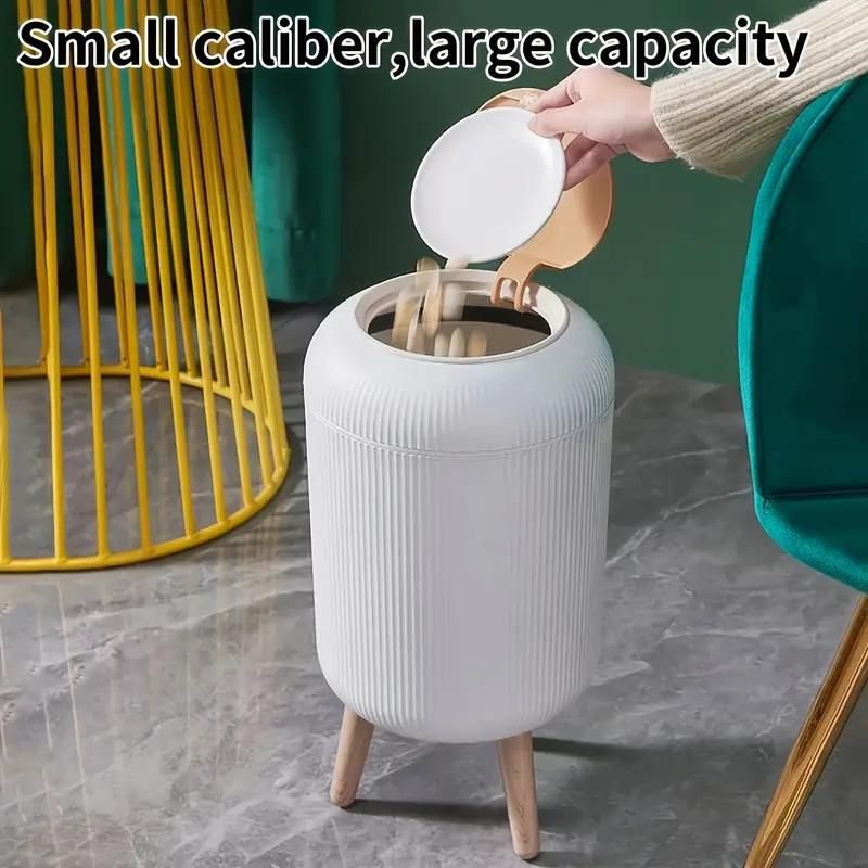 10 Litre Plastic Dustbin with Lid | Waste Basket for Home, Office & Bathroom | Durable Garbage Bin | Lightweight Trash Can | White