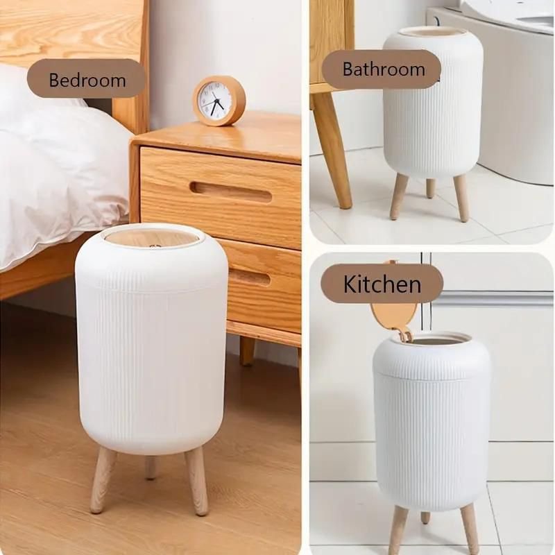 10 Litre Plastic Dustbin with Lid | Waste Basket for Home, Office & Bathroom | Durable Garbage Bin | Lightweight Trash Can | White