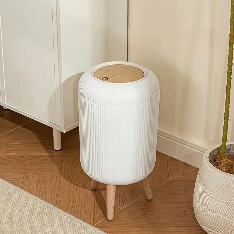 10 Litre Plastic Dustbin with Lid | Waste Basket for Home, Office & Bathroom | Durable Garbage Bin | Lightweight Trash Can | White
